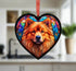 Chow Chow Stained Glass Effect Heart Suncatcher